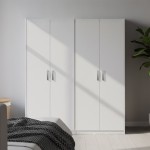 Ντουλάπα τετράφυλλη Athos Ι pakoworld λευκή 160x42x180εκ