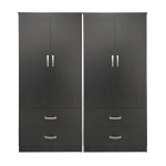 Ντουλάπα τετράφυλλη με συρτάρια Lego pakoworld wenge 160x42x180εκ