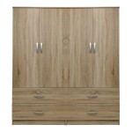 Ντουλάπα τετράφυλλη με συρτάρια Lego pakoworld sonoma 160x42x180εκ