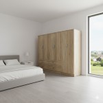 Ντουλάπα εξάφυλλη Lego pakoworld sonoma 240x42x180εκ