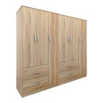 Ντουλάπα εξάφυλλη Lego pakoworld sonoma 180x42x180εκ