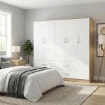 Ντουλάπα πεντάφυλλη Lego pakoworld sonoma-λευκό 170x42x180εκ