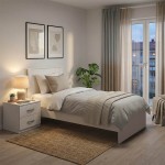 Σετ Κρεβατοκάμαρας Athos Λευκό με Κρεβάτι 90x190εκ Σετ 2τεμ