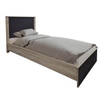 Σετ Κρεβατοκάμαρας Athos Sonoma Ανθρακί με Κρεβάτι 90x190εκ Σετ 3τεμ