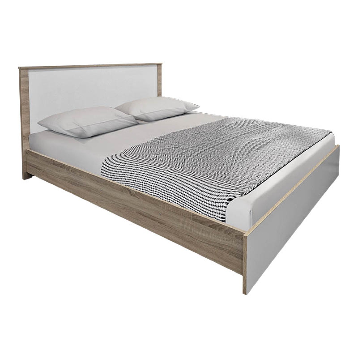 Σετ Κρεβατοκάμαρας Athos Sonoma Λευκό με Κρεβάτι 160x200εκ Σετ 3τεμ