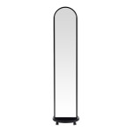 Καθρέπτης τροχήλατος Espero pakoworld mdf με ράφια σε μαύρη απόχρωση Φ34x170εκ