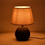 Επιτραπέζιο φωτιστικό Melanie Inart Ε14 κεραμικό σε μαύρο- μπεζ απόχρωση Φ22x30εκ