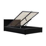 Κρεβάτι Dellia pakoworld με αποθηκευτικό χώρο pu μαύρο 120x200εκ