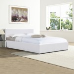 Κρεβάτι Dellia pakoworld με αποθηκευτικό χώρο pu λευκό 150x200εκ