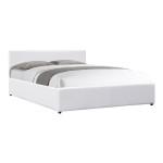 Κρεβάτι Dellia pakoworld με αποθηκευτικό χώρο pu λευκό 150x200εκ