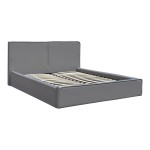 Κρεβάτι διπλό Zento pakoworld γκρι ύφασμα 160x200εκ