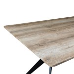 Τραπέζι Ezali pakoworld sonoma mdf με μαύρα μεταλλικά πόδια 160x90x75εκ