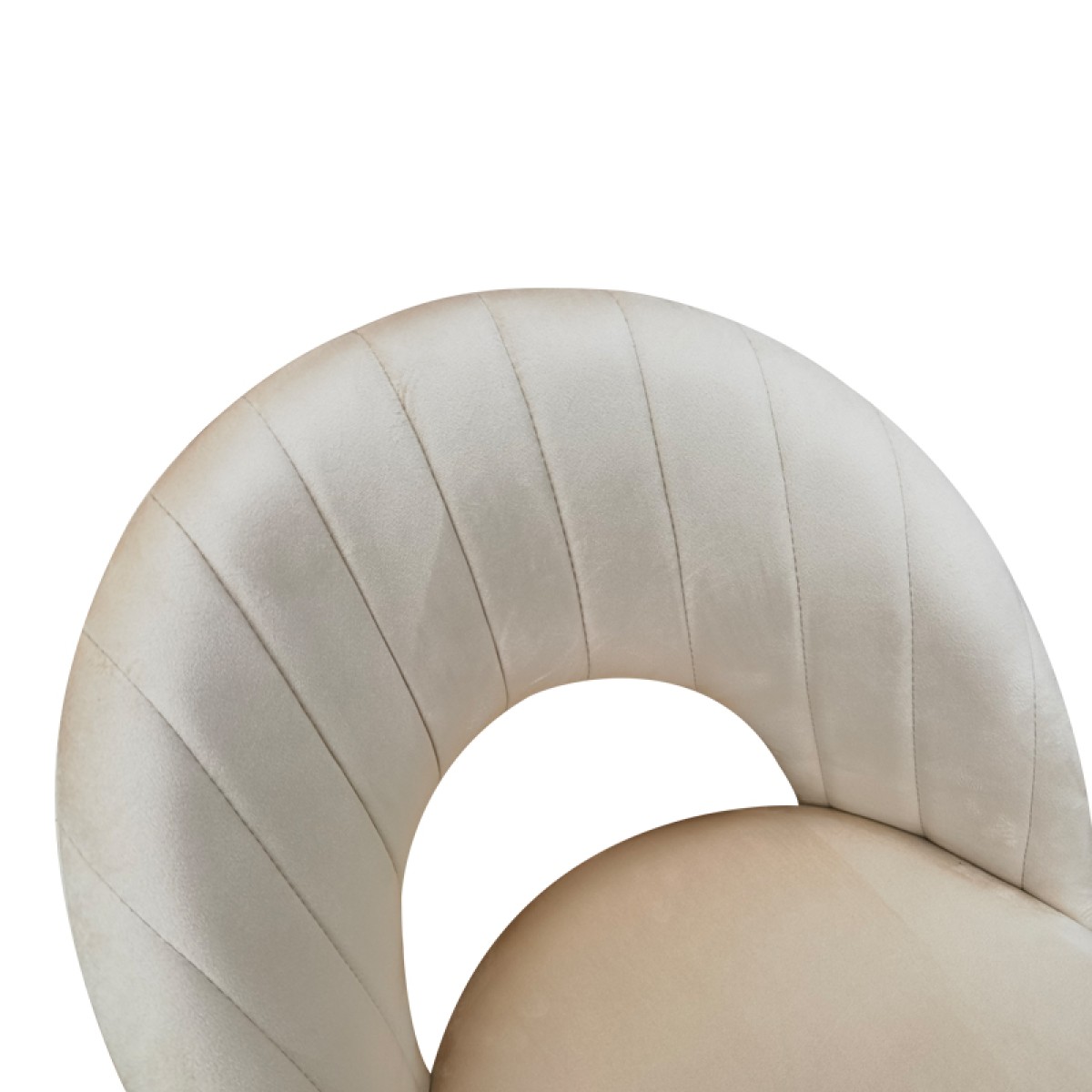 Καρέκλα Lovingo pakoworld βελούδο μπεζ με μεταλλικά πόδια σε φυσική απόχρωση 50x47x85.5εκ