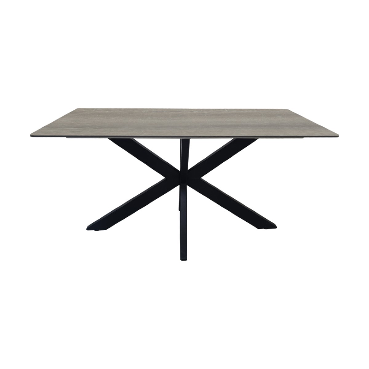 Τραπέζι Bethan pakoworld sonoma με γκρι mdf και μαύρο μέταλλο 160x80x75εκ