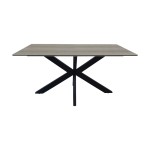 Τραπέζι Bethan pakoworld sonoma με γκρι mdf και μαύρο μέταλλο 160x80x75εκ