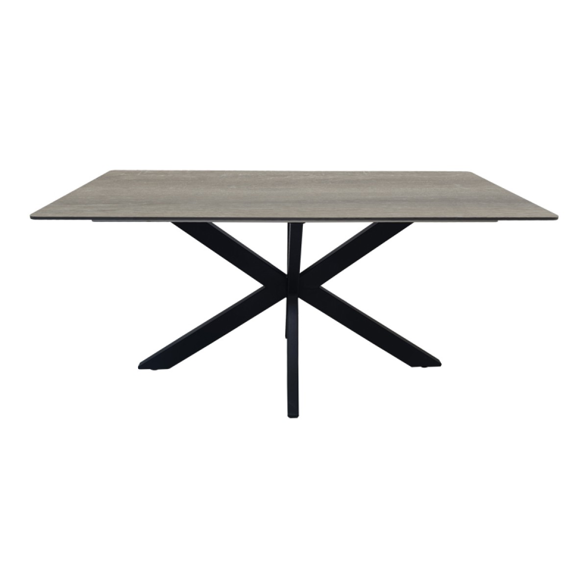 Τραπέζι Bethan pakoworld sonoma με γκρι mdf και μαύρο μέταλλο 180x90x75εκ