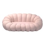 Καναπές Embrace pakoworld μπουκλέ ύφασμα σε ροζ απόχρωση 180x105x65εκ