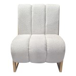 Πολυθρόνα Cocoon pakoworld ύφασμα σε λευκή -πόδια σε φυσική απόχρωση 65x75x77εκ