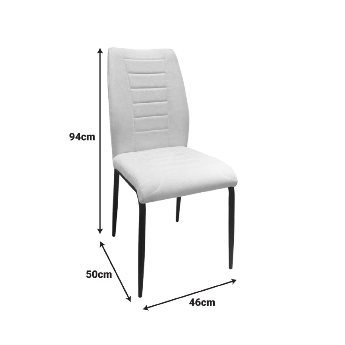 Καρέκλα Wedena pakoworld ύφασμα ανθρακί-μαύρα μεταλλικά πόδια 46x50x94εκ