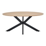 Τραπέζι Makrey pakoworld sonoma mdf- μαύρα μεταλλικά πόδια 160x90x75εκ