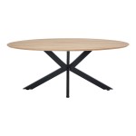 Τραπέζι Makrey pakoworld sonoma mdf- μαύρα μεταλλικά πόδια 180x90x75εκ