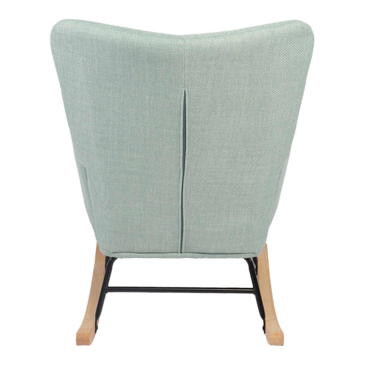 Κουνιστή πολυθρόνα Jianna pakoworld μέντα ύφασμα με πόδι σε φυσική απόχρωση 79x64x89εκ