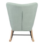 Κουνιστή πολυθρόνα Jianna pakoworld μέντα ύφασμα με πόδι σε φυσική απόχρωση 79x64x89εκ