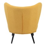 Πολυθρόνα Nagreta pakoworld κίτρινο ύφασμα με μεταλλικό πόδι σε μαύρη απόχρωση 77x73x74εκ