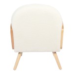 Πολυθρόνα Stedy pakoworld λευκό μπουκλέ ύφασμα με πόδι σε φυσική απόχρωση 78x64x82εκ