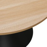 Τραπέζι σαλονιού Hemena pakoworld σετ 2τεμ σε μαύρη-φυσική απόχρωση