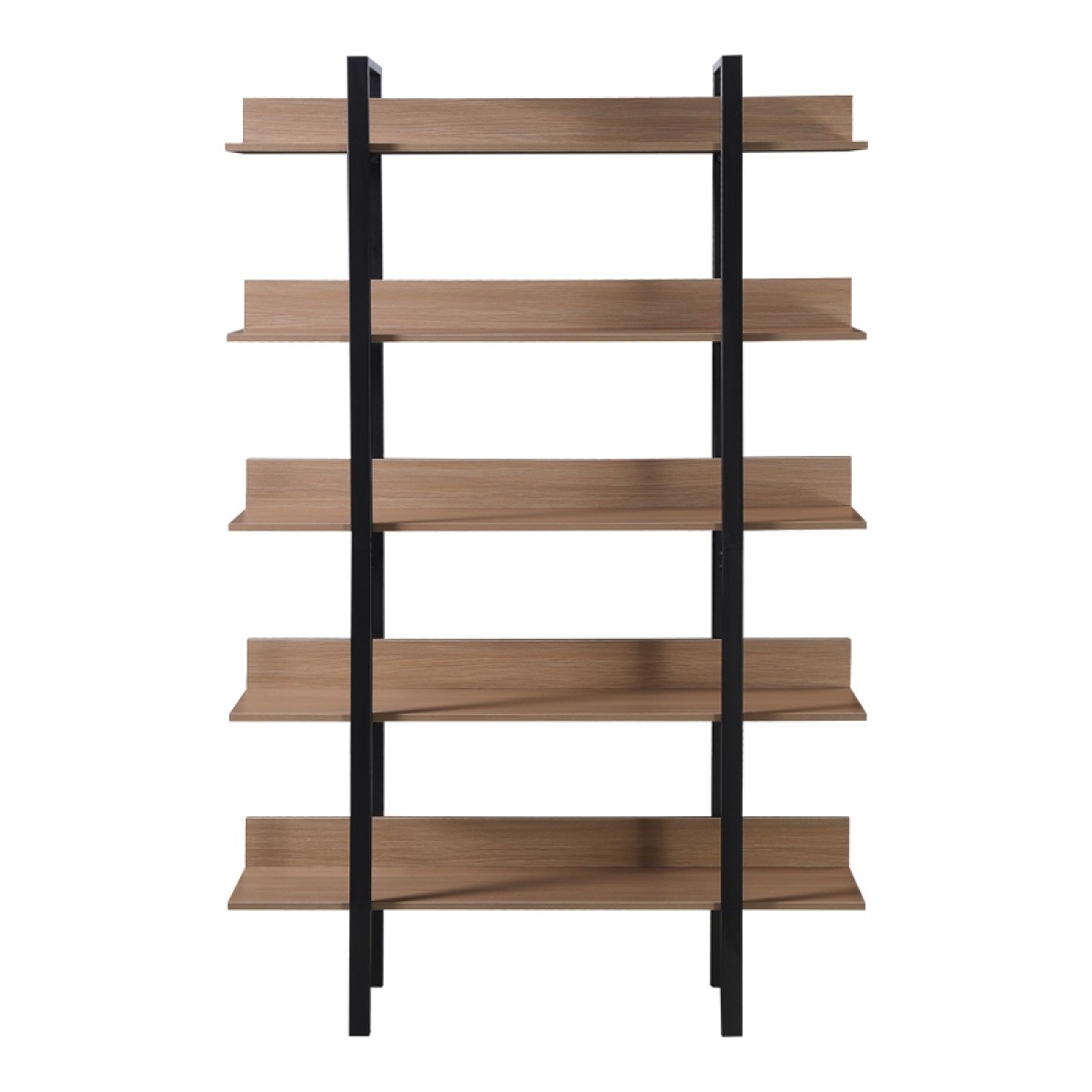 Βιβλιοθήκη Boderta pakoworld σε sonoma-μαύρη απόχρωση 120x30x190εκ