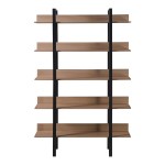 Βιβλιοθήκη Boderta pakoworld σε sonoma-μαύρη απόχρωση 120x30x190εκ