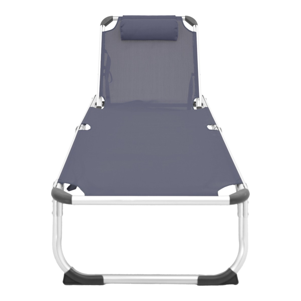 Ξαπλώστρα παραλίας Fevepe pakoworld βαρέως τύπου αλουμίνιο-textilene σε ανθρακί απόχρωση 58.5x185x29.5εκ