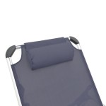 Ξαπλώστρα παραλίας Fevepe pakoworld βαρέως τύπου αλουμίνιο-textilene σε ανθρακί απόχρωση 58.5x185x29.5εκ