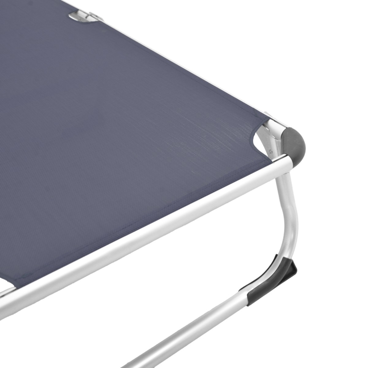 Ξαπλώστρα παραλίας Fevepe pakoworld βαρέως τύπου αλουμίνιο-textilene σε ανθρακί απόχρωση 58.5x185x29.5εκ