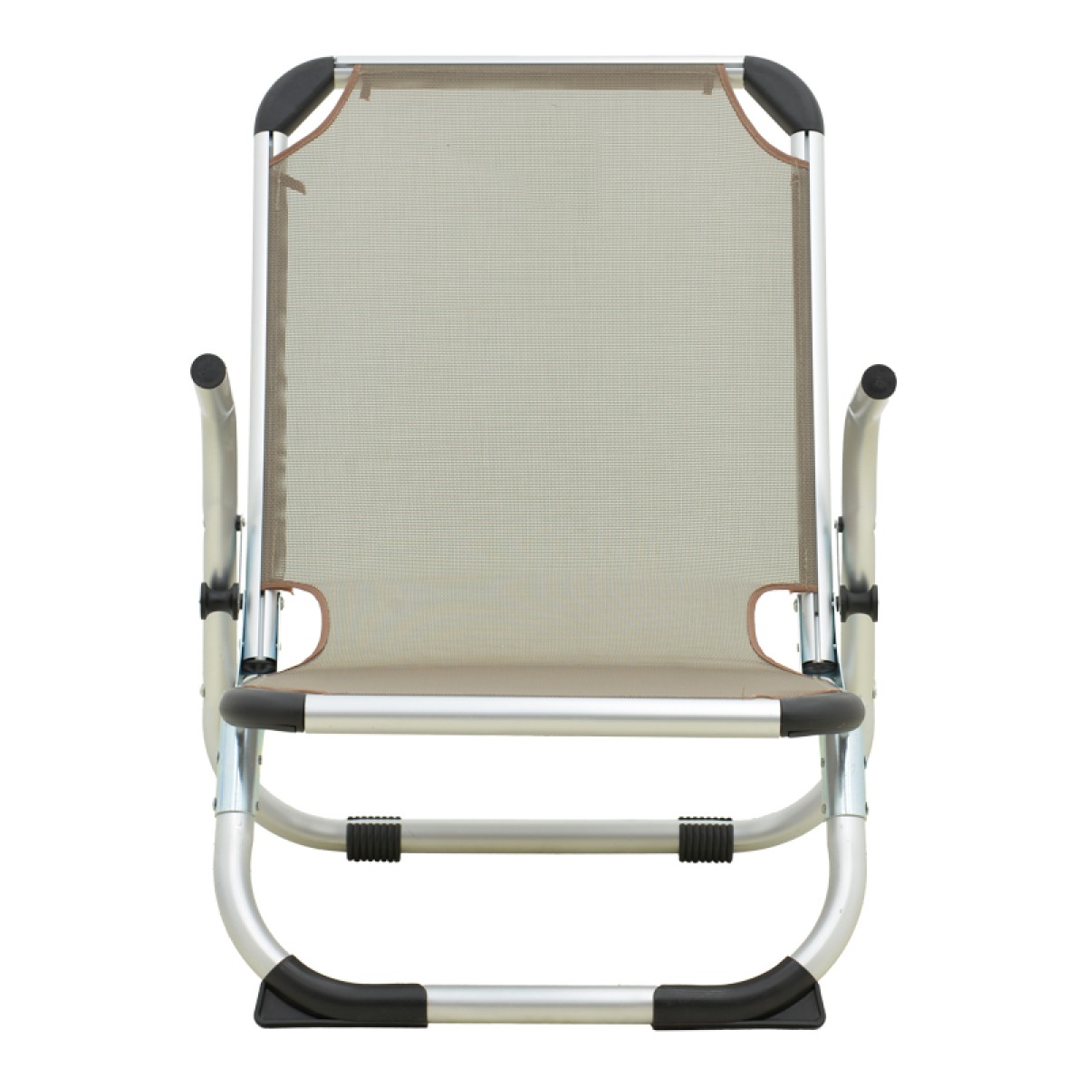 Καρεκλάκι παραλίας Playa pakoworld βαρέως τύπου με ψηλή πλάτη αλουμίνιο-textilene σε σαμπανί 54x72x63εκ