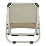 Καρεκλάκι παραλίας Playa pakoworld βαρέως τύπου με ψηλή πλάτη αλουμίνιο-textilene σε σαμπανί 54x72x63εκ