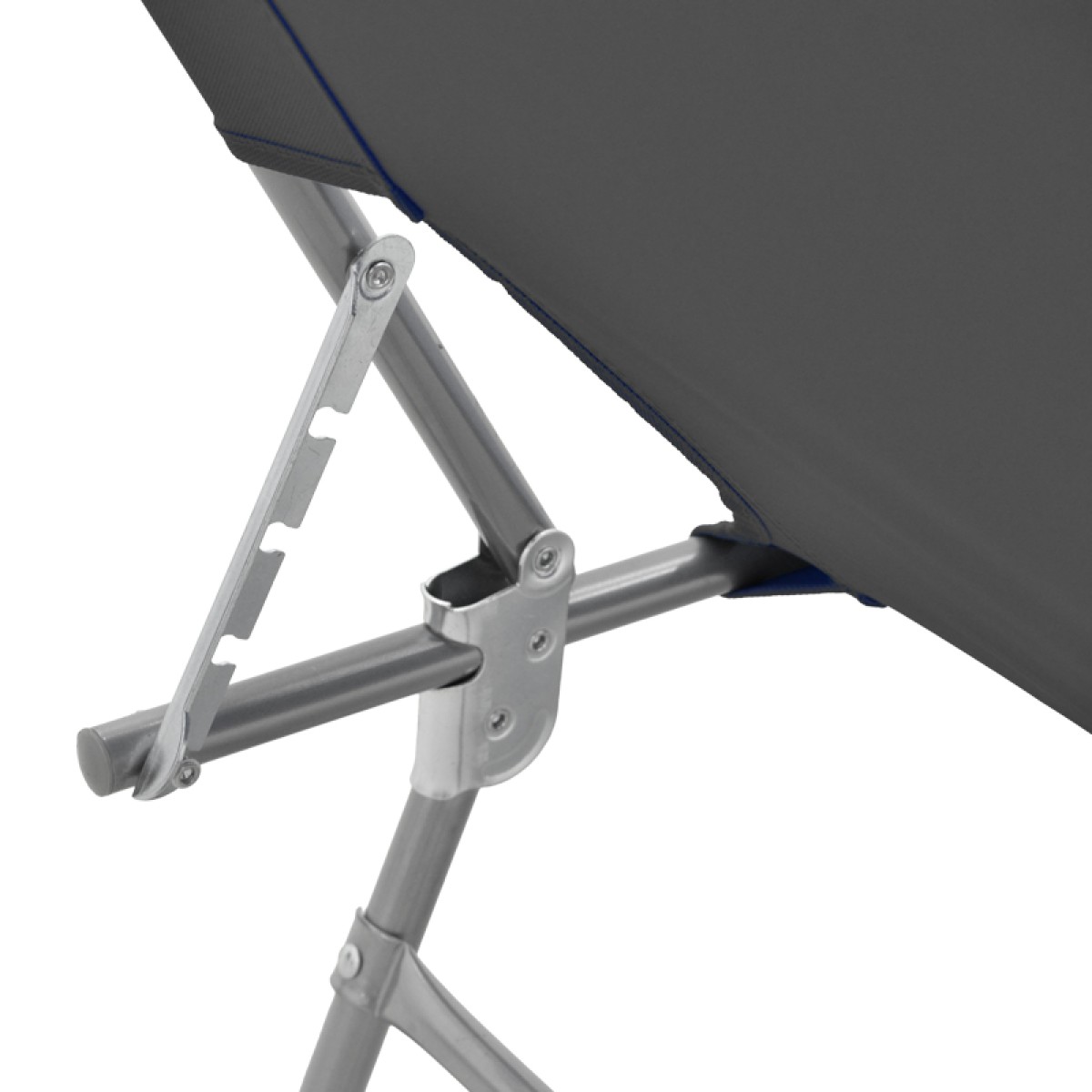 Ξαπλώστρα παραλίας Pasein pakoworld μέταλλο-textilene σε ανθρακί απόχρωση 55x185x24εκ