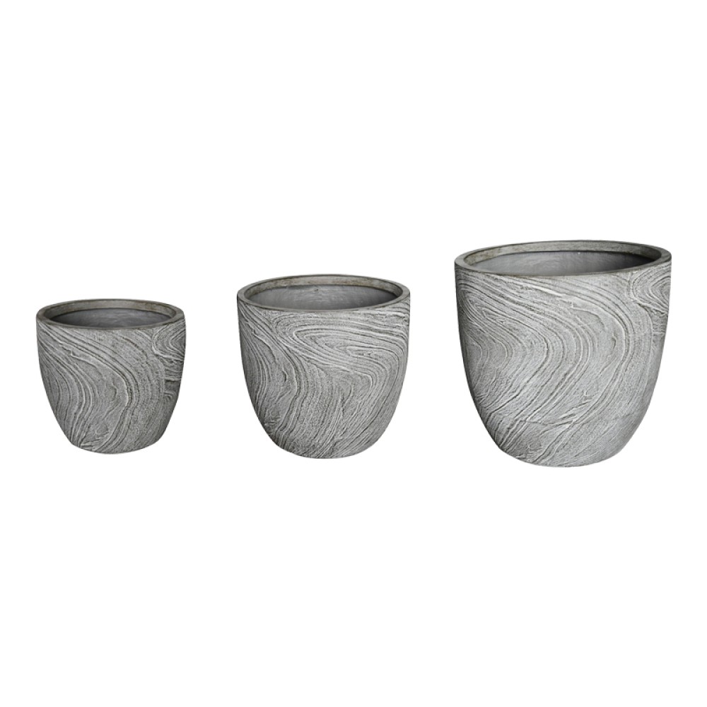 Κασπώ Anthea pakoworld σετ 3τεμ κεραμικό σε γκρι απόχρωση