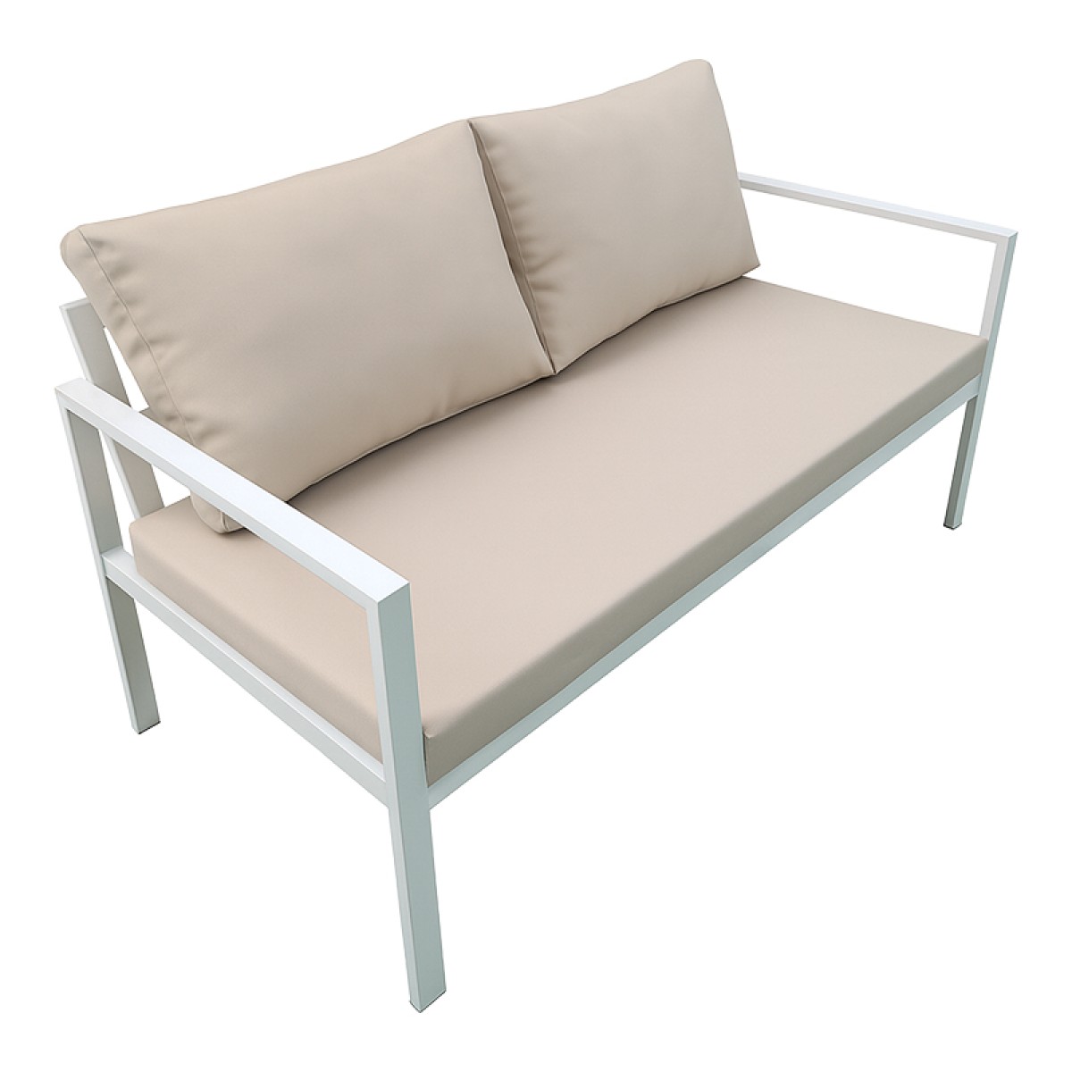 Σαλόνι Gardenly pakoworld σετ 4τμχ αλουμίνιο σε λευκή απόχρωση με μπεζ μαξιλάρια