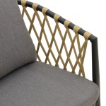 Πολυθρόνα Peluxe pakoworld αλουμίνιο ανθρακί-pe σχοινί φυσικό-μαξιλάρια γκρι 57x60x78εκ