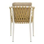 Πολυθρόνα Peluxe pakoworld αλουμίνιο λευκό-pe σχοινί φυσικό-μαξιλάρια μπεζ 57x60x78εκ