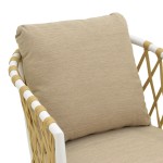 Πολυθρόνα Peluxe pakoworld αλουμίνιο λευκό-pe σχοινί φυσικό-μαξιλάρια μπεζ 57x60x78εκ