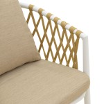 Πολυθρόνα Peluxe pakoworld αλουμίνιο λευκό-pe σχοινί φυσικό-μαξιλάρια μπεζ 57x60x78εκ