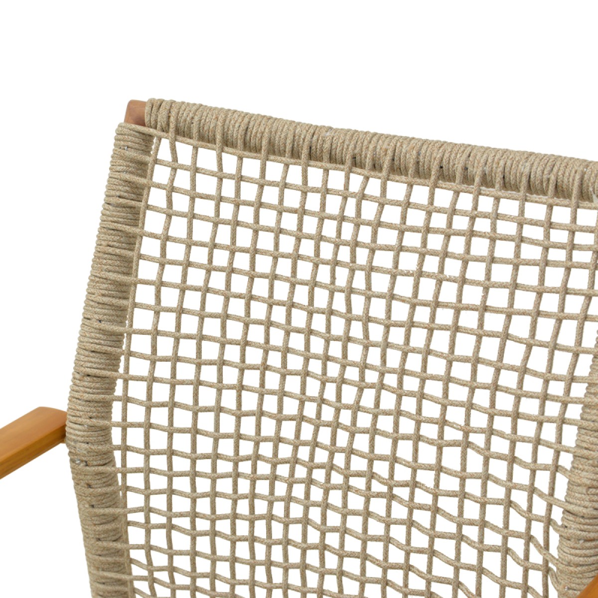 Πολυθρόνα Solana pakoworld στοιβαζόμενη- teak ξύλο- αλουμίνιο σε καφέ-pe σχοινί σε φυσική απόχρωση 56x57x95εκ