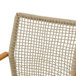 Πολυθρόνα Solana pakoworld στοιβαζόμενη- teak ξύλο- αλουμίνιο σε καφέ-pe σχοινί σε φυσική απόχρωση 56x57x95εκ