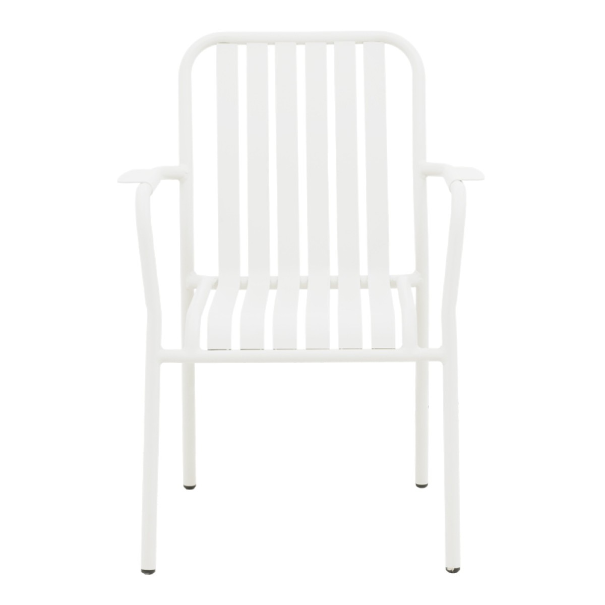 Πολυθρόνα Vista pakoworld στοιβαζόμενη αλουμίνιο σε λευκή απόχρωση 62x60x84εκ