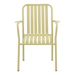 Πολυθρόνα Vista pakoworld στοιβαζόμενη αλουμίνιο σε μπεζ απόχρωση 62x60x84εκ