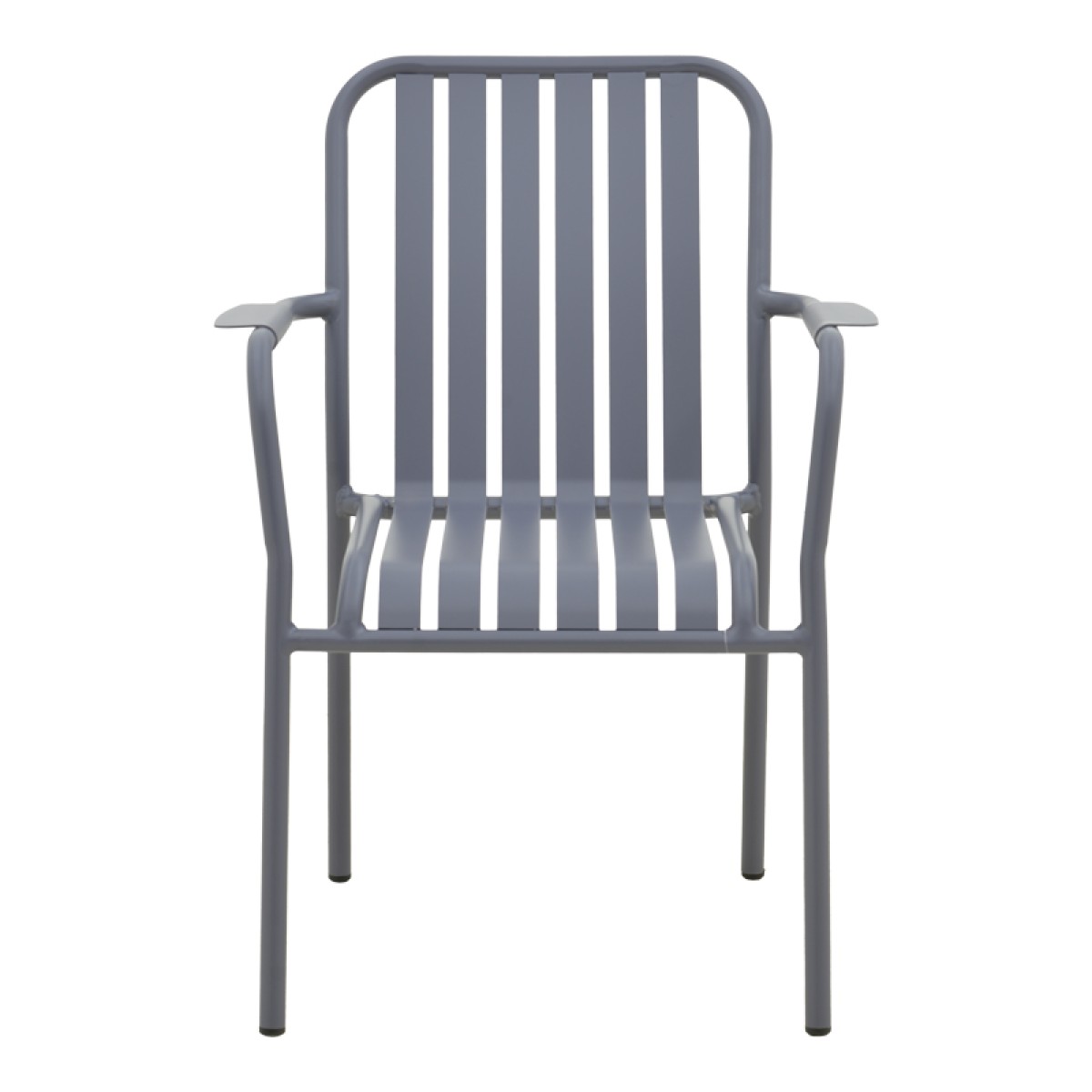 Πολυθρόνα Vista pakoworld στοιβαζόμενη αλουμίνιο σε ανθρακί απόχρωση 62x60x84εκ