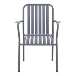 Πολυθρόνα Vista pakoworld στοιβαζόμενη αλουμίνιο σε ανθρακί απόχρωση 62x60x84εκ